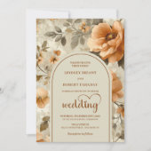 Chic Boho Terra Cotta Ivory Sage Floral Wedding Einladung (Vorderseite)