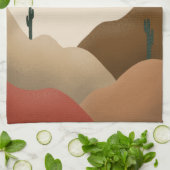 Chic Boho Terracotta Desert Cactus Geschirrtuch (Gefaltet)