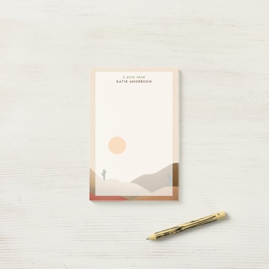 Chic Boho Terracotta Desert Cactus Post-it Notes Post-it Klebezettel (Auf Schreibtisch)