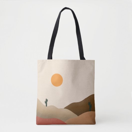 Chic Boho Terracotta Desert Cactus Tasche (Vorderseite)