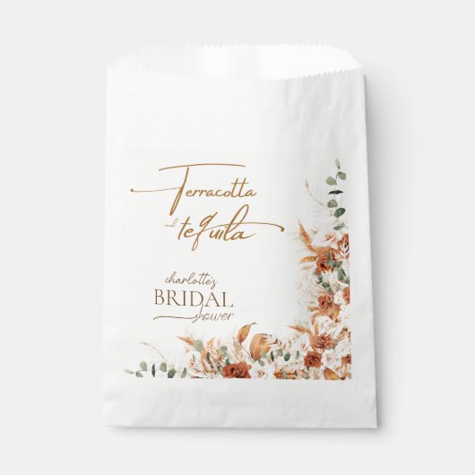 Chic Boho Terracotta und Tequila Brautparty Geschenktütchen (Vorderseite)