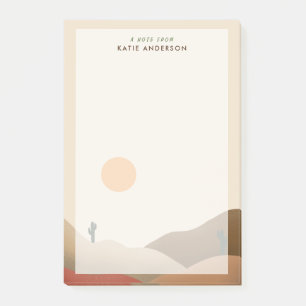 Chic Boho Terracotta Wüste Cactus Postit Notes Post-it Klebezettel