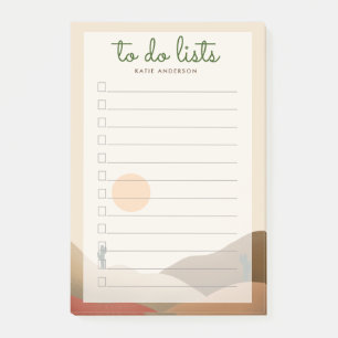 Chic Boho Terracotta Wüste Cactus to do Lists Post-it Klebezettel