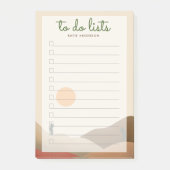 Chic Boho Terracotta Wüstenakteen To do Lists Post-it Klebezettel (Vorderseite)