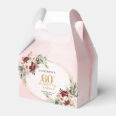 Chic Boho Tiefrotes Blumengeschenkbox zum 60. Gebu Geschenkschachtel (Vorderseite)