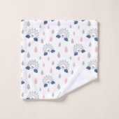 Chic Boho Towels Navy Pink Rainbow Gift Idea Badhandtuch Set (Waschlappen)