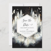 Chic Boho verzauberte Waldhochzeit Save The Date (Vorderseite)