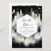 Chic Boho verzauberte Waldhochzeit Save The Date (Vorne/Hinten)