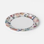 Chic Boho Wedding Blush Pink Blue Pappteller (Schrägansicht)