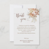 Chic Boho Wedding Creamy Pastel Floral Dankeskarte (Vorderseite)