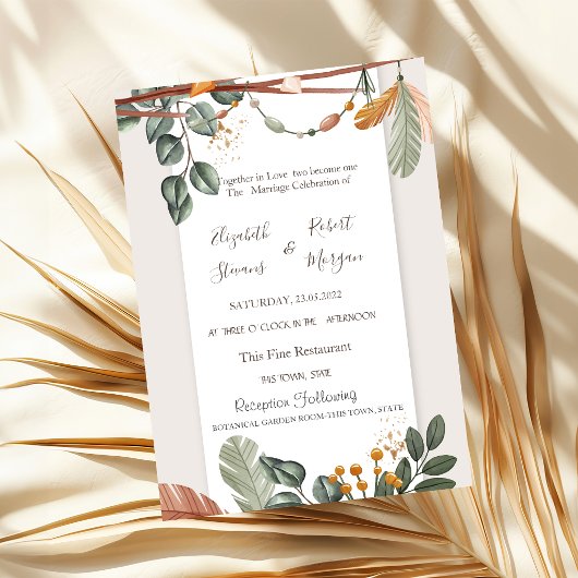 Chic Boho Wedding Einladung