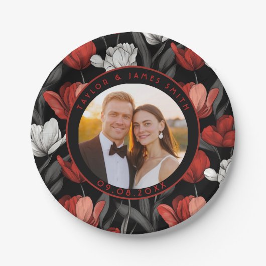 Chic Boho Wedding Teller für Brautparty (Vorderseite)