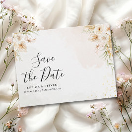 Chic Boho Wedding with Beige and Yellow Blooms Postkarte