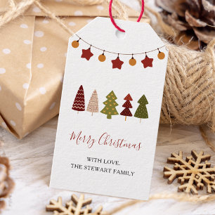 Chic Boho Weihnachtsbaum Moderner Urlaub Geschenkanhänger