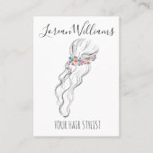 Chic boho Wildblume Hochzeitshaar Stylist Visitenkarte (Vorderseite)