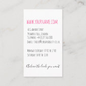 Chic boho Wildblume Hochzeitshaar Stylist Visitenkarte (Rückseite)