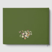 Chic Boho Wildblume Rustic Moss Green Wedding Gästebuch (Rückseite)