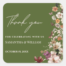 Chic Boho Wildblume Rustic Moss Green Wedding