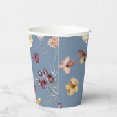 Chic Boho Wildblume Rustic Periwinkle Wedding Pappbecher (Rechts)