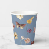 Chic Boho Wildblume Rustic Periwinkle Wedding Pappbecher (Vorderseite)