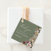 Chic Boho Wildblume Rustic Sage Green Wedding Geschenkanhänger (Beispiel)