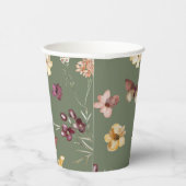 Chic Boho Wildblume Rustic Sage Green Wedding Pappbecher (Rechts)
