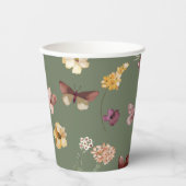 Chic Boho Wildblume Rustic Sage Green Wedding Pappbecher (Vorderseite)
