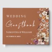 Chic Boho Wildblume Rustic Terracotta Wedding Gästebuch (Vorderseite)