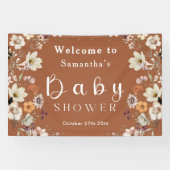Chic Boho Wildblume Terracotta Kinderdusche Banner (Horizontal)