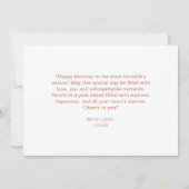 Chic Boho Wildblume Theme Happy Birthday Script Karte (Rückseite)