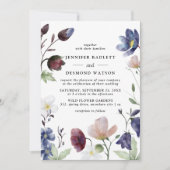 Chic Boho Wildblume Wedding Einladung (Vorderseite)