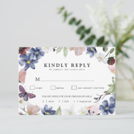 Chic Boho Wildblume Wedding RSVP Card