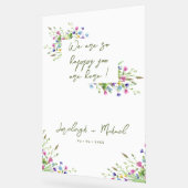 Chic Boho Wildblumen Script Große Hochzeit Zeichen Acrylschild (Winkel)