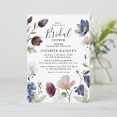 Chic Boho Wildblumen Wedding Brautparty Einladung (Stehend Vorderseite)