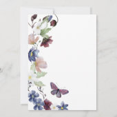 Chic Boho Wildblumen Wedding Einladung (Rückseite)