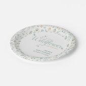 Chic Boho Wildflower Schmetterling Boho Babyparty Pappteller (Schrägansicht)