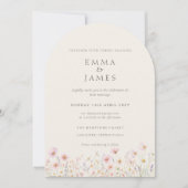 Chic Boho Wildflowers Spring Summer Wedding Einladung (Vorderseite)