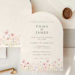 Chic Boho Wildflowers Spring Summer Wedding Einladung