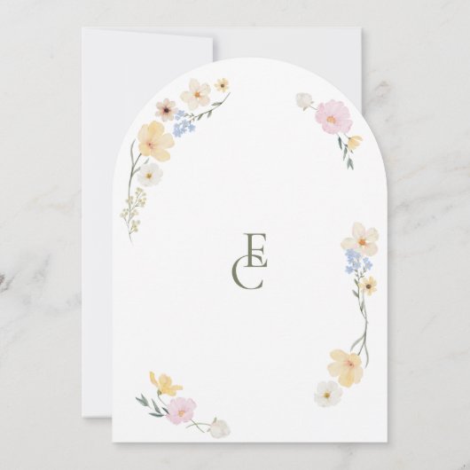 Chic Boho Wildflowers Wedding Save the Date Einladung (Rückseite)
