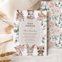 Chic Boho Woodland Animals Baby Dusche