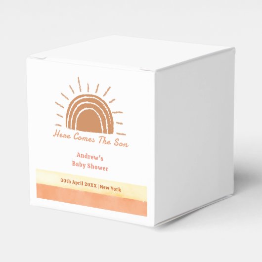 Chic Boho Wüste kommt hier zur Son Baby Dusche Geschenkschachtel (Vorderseite)