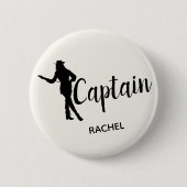 Chic-Bohrgerät-Team-Kapitän Personalized Button (Vorderseite)