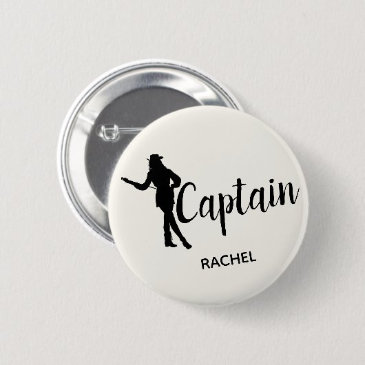Chic-Bohrgerät-Team-Kapitän Personalized Button (Vorne & Hinten)
