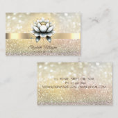 Chic Bokeh Gold, stilvoller Lotus Yoga Visitenkarte (Vorne/Hinten)