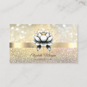 Chic Bokeh Gold, stilvoller Lotus Yoga Visitenkarte