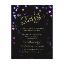 Chic Bokeh Lights Black & Gold Wedding