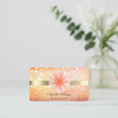 Chic Bokeh Lotus Blume Yoga Reiki Visitenkarte (Stehend Vorderseite)