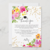 Chic Bold Boho Glitzer Watercolor Abschluss Dankeskarte (Vorderseite)