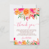 Chic Bold Fall florfarbenes Brautparty Dankeskarte (Vorderseite)
