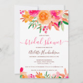 Chic Bold Fall florfarbenes Brautparty Einladung (Vorderseite)